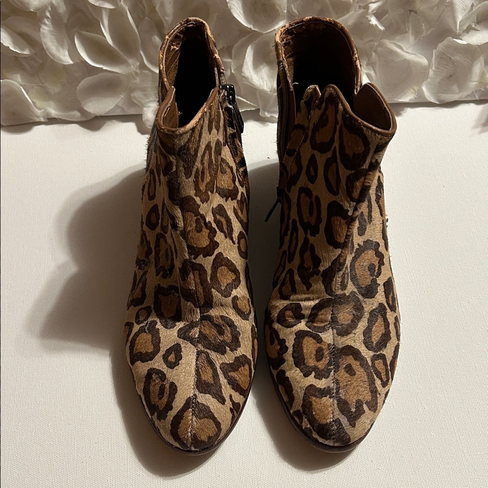 Sam Edelman Brown Leopard Ankle Booties